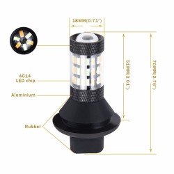 Car Lighting T20 7440 4014 60 High Power LED Bulb Daytime Running Turn Signal Lamp 3156/t25 two-color white turn yellow one