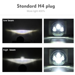 Car headlamp 7 Inch 200W Round LED abs Headlights IP67 20000LM Beam For Jeep Wrangler C0015