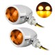 Chrome Motorcycle Turn Signal Amber Lights Indicator Silver