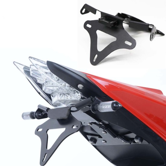 For BMW S1000RR 10-16Motorcycle Foldable License Plate Holder License Bracket with light black