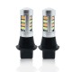 For Car Lighting 2pcs 1156 2835 High Power Dual Color Switchback LED Bulb  42LED Daytime Running Turn Signal Lamp BAU15S red + yellow