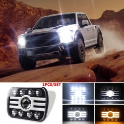 For Jeep Wrangler 500 W 30000LM 7 inch LED Headlights 5X7/7X6 Led Beam Headlamp Angel eye (8 beads with lens) H Shape Led Headlight