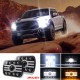 For Jeep Wrangler 500 W 30000LM 7 inch LED Headlights 5X7/7X6 Led Beam Headlamp Angel eye (8 beads with lens) H Shape Led Headlight