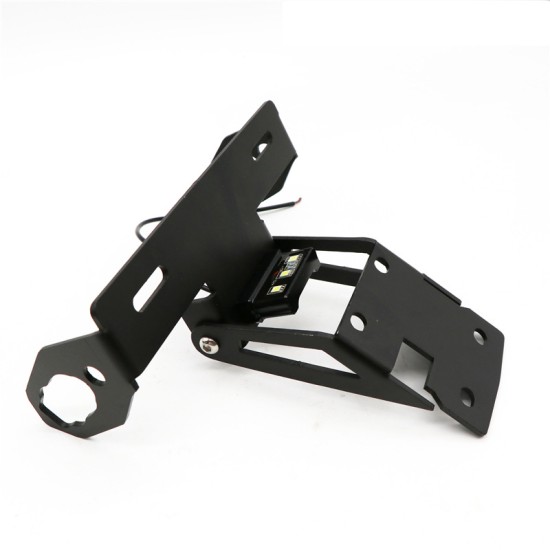 For KAWASAKI Z650 ninja650 17-19 Motorcycle Foldable License Plate Holder Tail Tidy License Bracket with light black