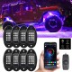 High Brightness Multifunction Car  Led  Rock  Lights Kit Multi-color Chassis Atmosphere Light Music Rhythm Light For Atv Rzr Utv Suv 6 in 1