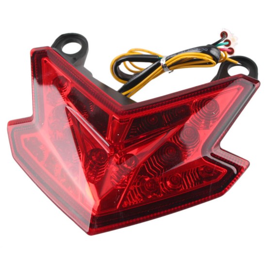 LED Lights Motorcycle Tail Light Turn Signal Lights Rear Brake Taillight for Kawasaki Z800 13-16 Integrated Lights Transparent