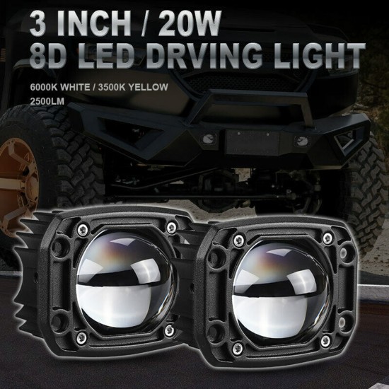 Metal 3 Inch Car Led  Work  Lights Shockproof High Brightness Energy Saving Good Heat Dissipation Suv Off-road Spotlight Fog Light black