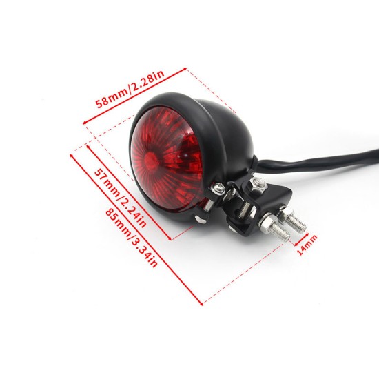 Motorcycle 12v Led Cafe Racer Style Stop Tail  Light Motorbike Brake Rear Lamp Taillight Black shell smoke cover