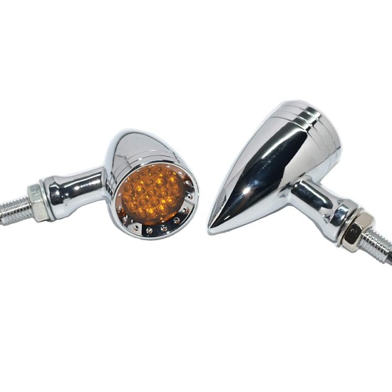 Motorcycle Bullet Shape LED Chrome CNC Turn Signal Light Tail light black