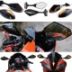 Motorcycle Double LED Turn Lights Side Mirrors Turn Signal Indicator Rearview Mirror For Honda Suzuki Kawasaki Ducati Yamaha  Snake pattern_Pointed double lamp