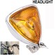 Motorcycle Headlight  Amber Triangle Chrome Headlight Lamp for Chopper Bobber plating