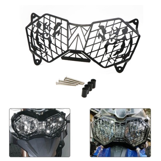 Motorcycle Headlight Grille Light Cover Protective Guard for Triumph TIGER 1200XC EXPLORER 12-17 black