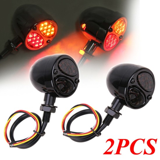 Motorcycle LED Brake Running Turn Signal Tail Light black