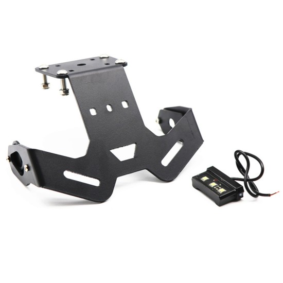 Motorcycle License Plate Frame Holder Bracket with Light for YAMAHA R25 R3 MT-25 MT-03  black