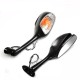 Motorcycle Rearview Side Mirrors for Suzuki GSXR 600 750 1000 with Turn Signal Light Black transparent cover