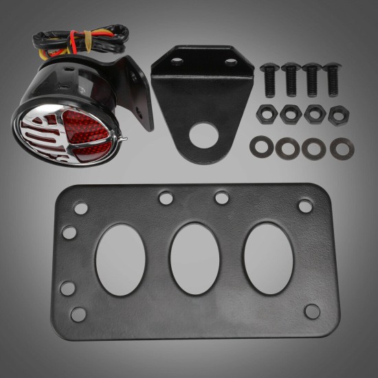 Motorcycle Side Mount Tail Light License Plate Bracket for  Chopper Bobber large stop