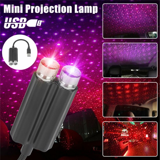 Portable Multipurpose Usb Led  Car  Interior  Light Freely Adjustable Bracket High Brightness Roof Atmosphere Star Projector Lamp C202P