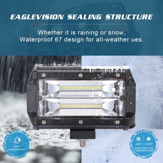 Professional High Power 240W LED 2 Rows 5inch Work Light Bar Driving Lamp