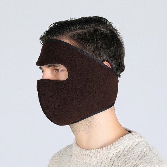 Motorcycle Cycling Ski Cold Winter Cold-proof Ear Warmer Sports Half Face Mask coffee_free size