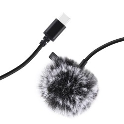 1.5m Clip-on Microphone Collar Tie Mobile Phone Lavalier Microphone Mic for ios Android Cell Phone Laptop Type-C interface