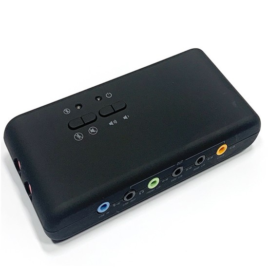 7.1 Stereo Sound Card Usb Optical Interface Dual Microphone Connector True 8 Channel External Sound Card Black