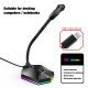 Computer  Usb  Microphone Rgb Luminous Flexible Microphone Chat Video Conference Microphone black