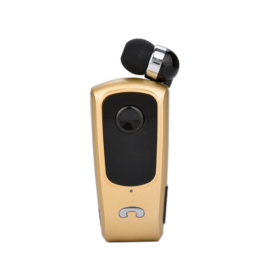 F920 Wireless Sport Earphone Bluetooth-compatible Incoming Vibration Voice Report Number Clip-on Type Headset Golden