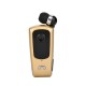 F920 Wireless Sport Earphone Bluetooth-compatible Incoming Vibration Voice Report Number Clip-on Type Headset Golden