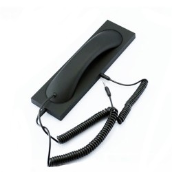 Fashion Retro Phone Handset Mic Telephone Cell Phone Handset Receiver External Headset Black