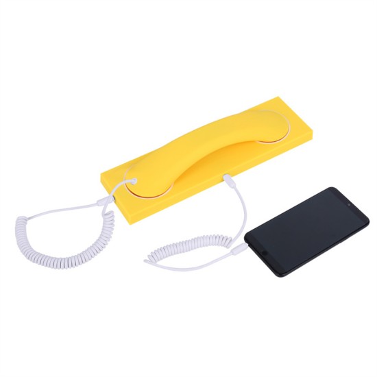 Fashion Retro Phone Handset Mic Telephone Cell Phone Handset Receiver External Headset White