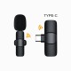 Wireless Lavalier Microphone Noise Reduction 48khz Real-time Radio Mini Type-c Mic Black