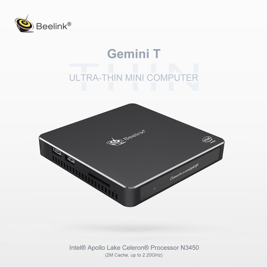 Beelink Gemini T34 Mini PC N3450 128/256/512GB Intel Apollo J3455 Quad Core 8GB RAM black_8 + 128 EU Plug