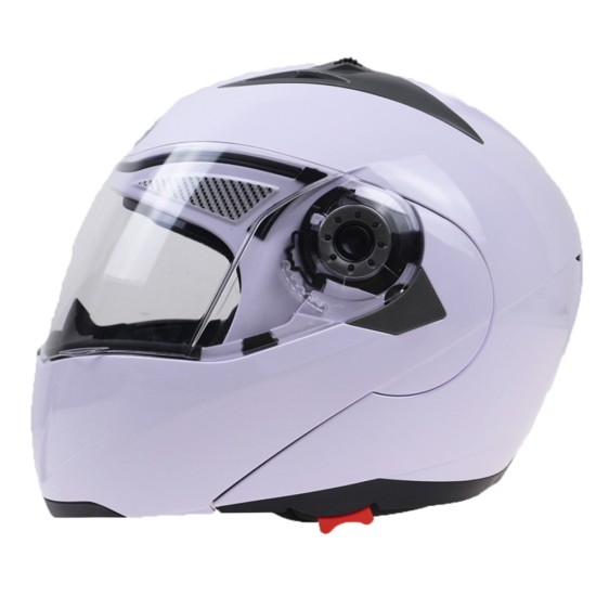 105 Full Face Helmet Electromobile Motorcycle Transparent Lens Protective Helmet White M