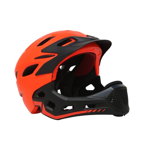 Full Covered Kid Helmet Balance Bike Children Full Face Helmet  Orange_One size