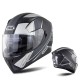 Full Face Motorcycle Helmet Sun Visor Dual Lens Moto Helmet Gray acceleration_L