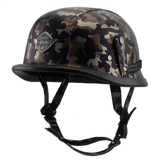 Helmet Personal Retro Cruiser Motorcycle Helmet Black Camo XL