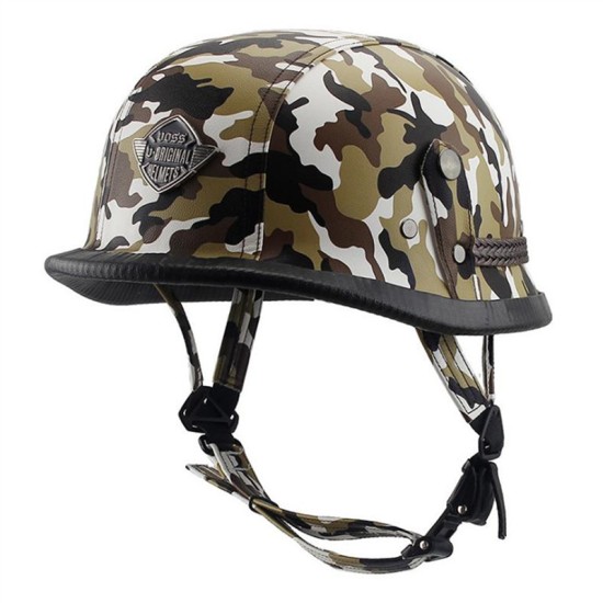 Helmet Personal Retro Cruiser Motorcycle Helmet Black camouflage L