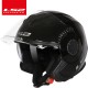 LS2 OF570 Helmet Dual Lens Half Covered Riding Helmet for Women and Men Motorcycle Helmet Casque Bright black XL