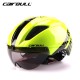 Lightweight Unisex Cycling Helmet with Detachable Magnetic Goggles Aerodynamic Helmet for Motorcycle Bike Riding  Red and white_L (58-62CM)