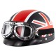 Motorcycle Electric Bike Retro Style Sunscreen  Helmet Couple Half Helmet With Goggles as shown