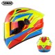 Motorcycle Helmet Anti-Fog Lens sith Fast Release Buckle and Ventilation System Wearable Ergonomic Helmet Suzuki Blue_XL