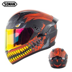 Motorcycle Helmet Anti-Fog Lens sith Fast Release Buckle and Ventilation System Wearable Ergonomic Helmet Mars_L