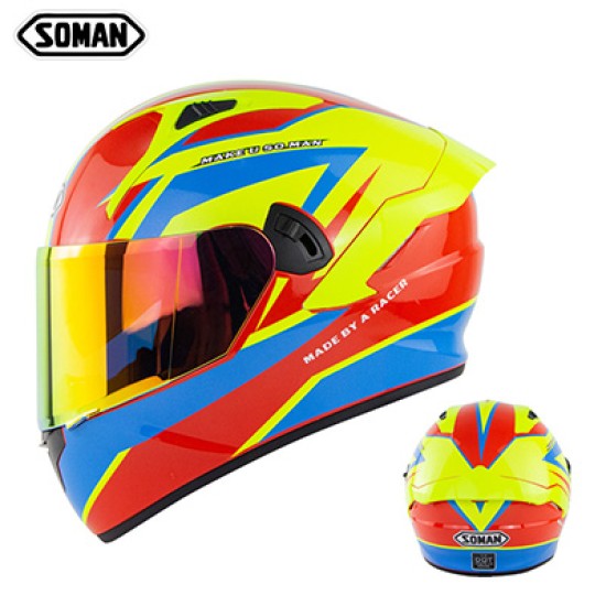 Motorcycle Helmet Anti-Fog Lens sith Fast Release Buckle and Ventilation System Wearable Ergonomic Helmet Suzuki Blue_M