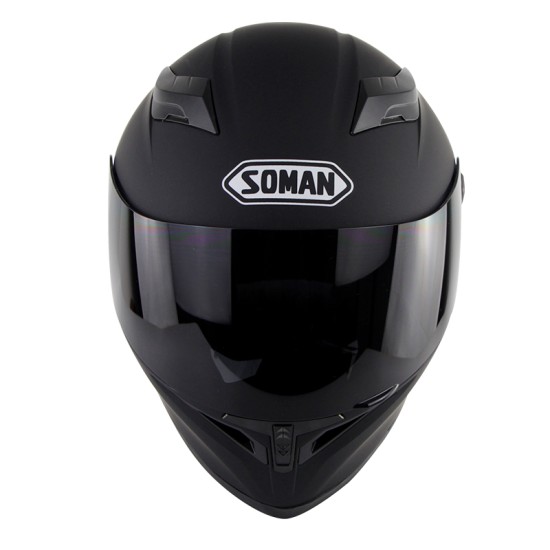 Motorcycle Helmet Men Women Full Face Helmet Moto Riding Motocross Motorbike Helmet  Matte black with tea lens_XXL