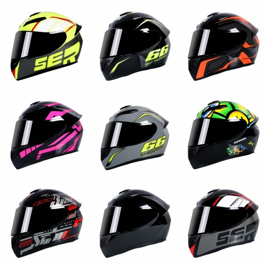 Motorcycle Helmet cool Modular Moto Helmet With Inner Sun Visor Safety Double Lens Racing Full Face the Helmet Moto Helmet Samurai_L