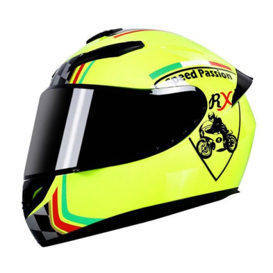 Motorcycle Helmet cool Modular Moto Helmet With Inner Sun Visor Safety Double Lens Racing Full Face the Helmet Moto Helmet Knight yellow passion_L