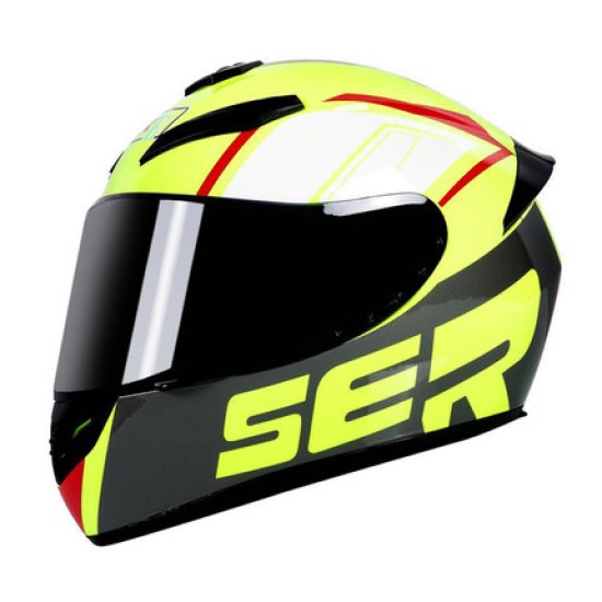 Motorcycle Helmet cool Modular Moto Helmet With Inner Sun Visor Safety Double Lens Racing Full Face the Helmet Moto Helmet Knight Yellow SER_XXL