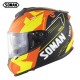 Motorcycle Racing Helmet Men And Women Outdoor Riding Double Lens Full Face Helmet Ece Standard Speed No. 1-Matte Black Orange Yellow_L