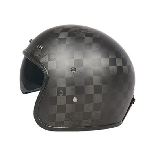 Retro Helmet Carbon Fibre Half Helmet Half Covered Riding Helmet Matte 24K carbon fiber XL