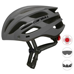 Road Mountain Bike Riding Helmets with Light Men And Women Outdoor Cycling Accessories Deep gray_M/L (55-61CM)